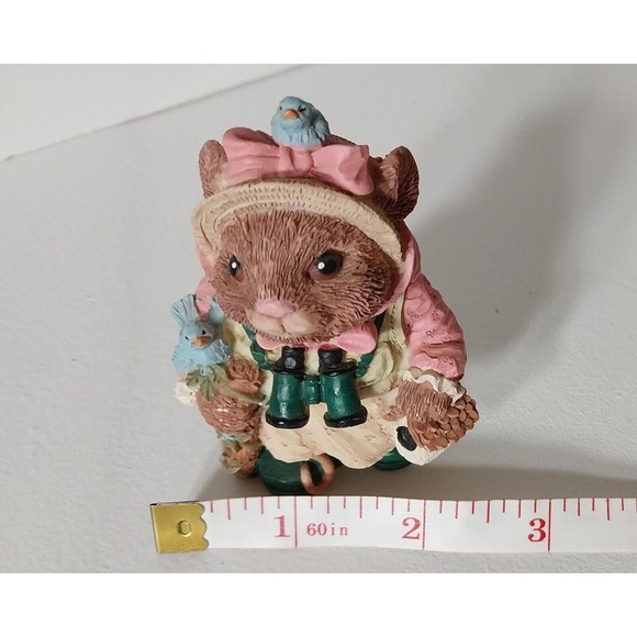 Nature Mouse Bluebirds Binoculars Walking Resin Figurine EUC Collectible Display - Picture 10 of 12